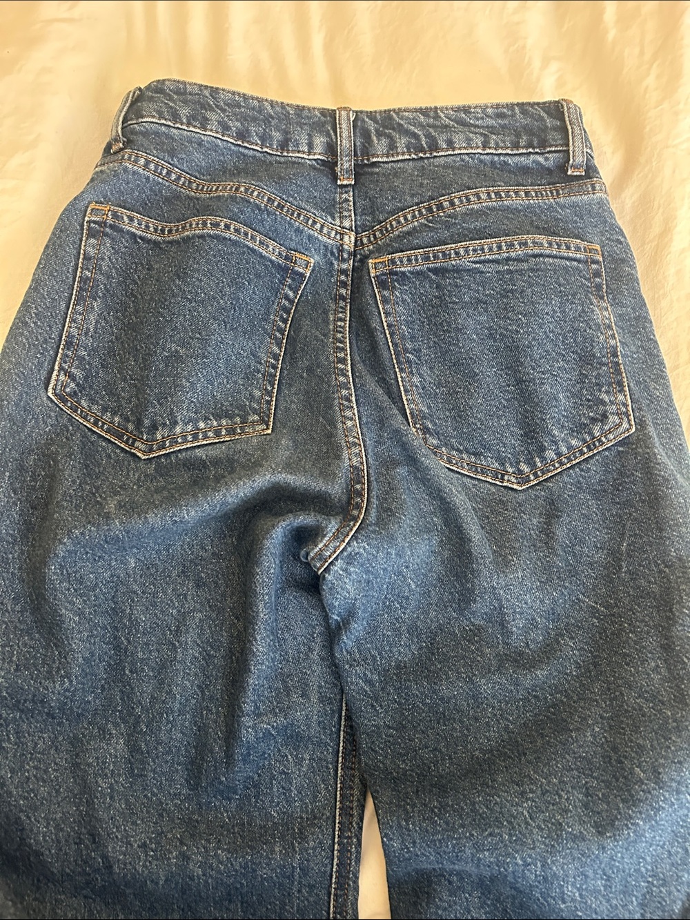 H&M Medium-Dark Blue High-Rise Wide Leg Denim Jeans - Picture 3 of 5